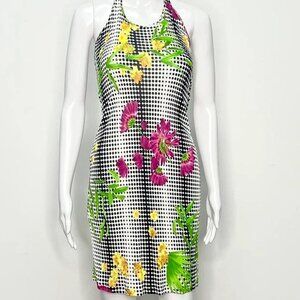Vintage Versace Jeans Couture Pop Art Op Art Halter Dress
